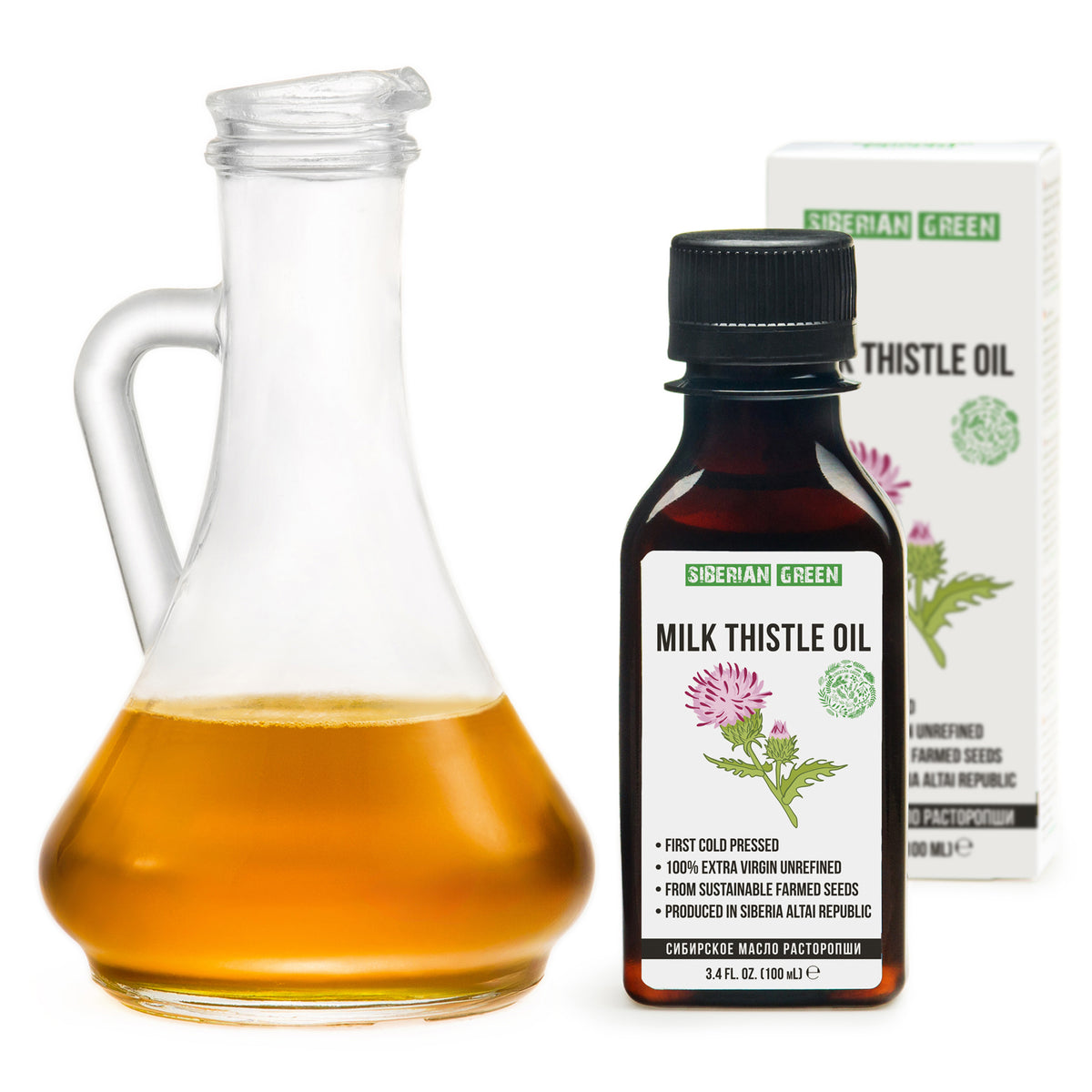 Huile de Chardon-Marie biologique pure et extra vierge pressée à froid | 100 ml