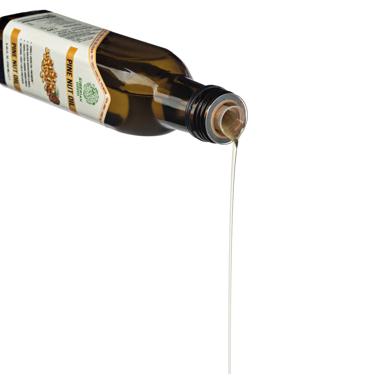 Siberian Green Organic Pine Nut Oil - Pressée à froid - Bouteille en verre de 250ml