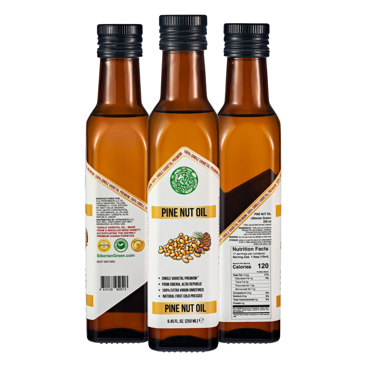 Siberian Green Products Huile de noix de pin biologique 