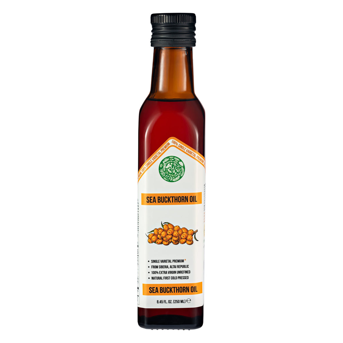 Huile d'Argousier Verte de Sibérie - 250 ml Vierge Extra 