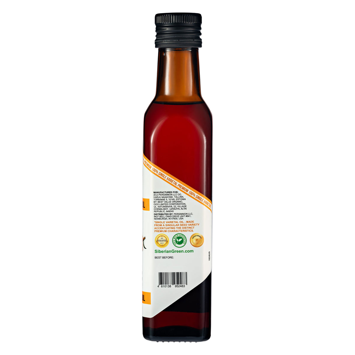 Huile pressée à froid, mono-variétale, de qualité alimentaire pour la cuisine, les soins de la peau et des cheveux