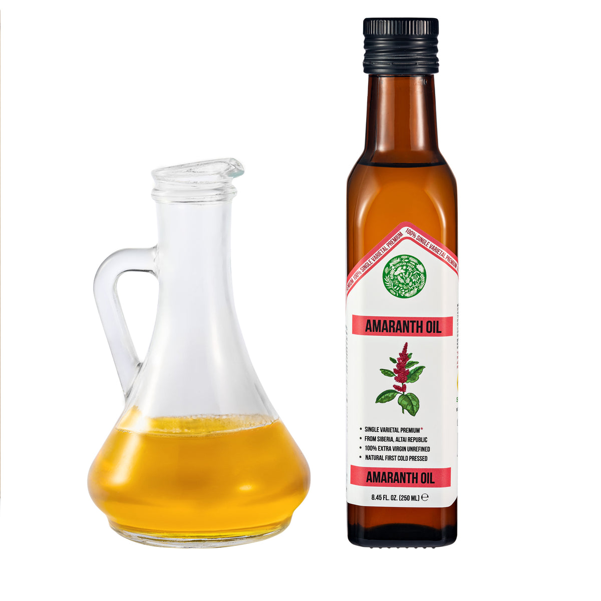 Huile d'Amarante Verte de Sibérie - Pressée à froid - Bouteille en verre 250ml