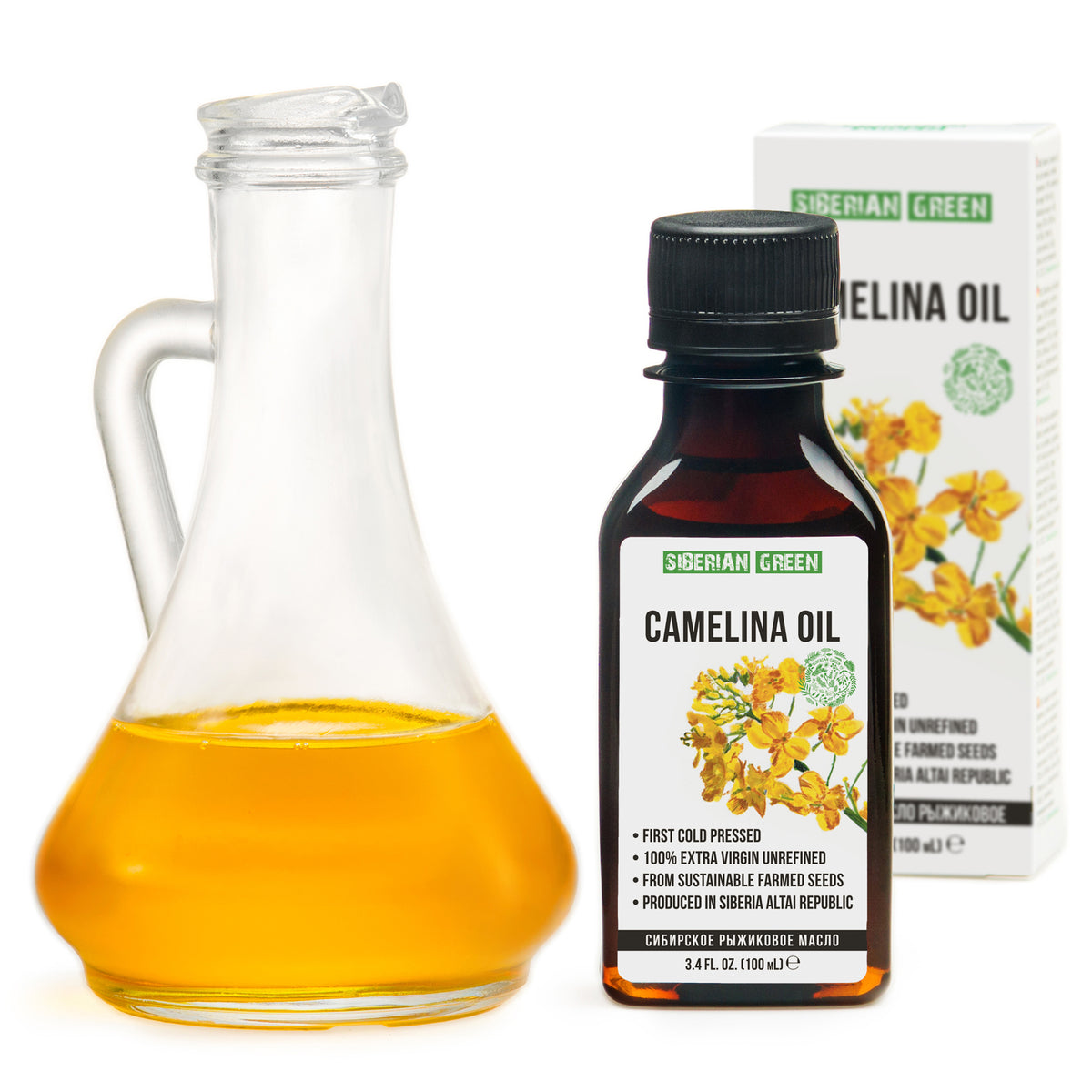 Huile de Cameline de Sibérie - Vierge extra, pressée à froid (100ml)