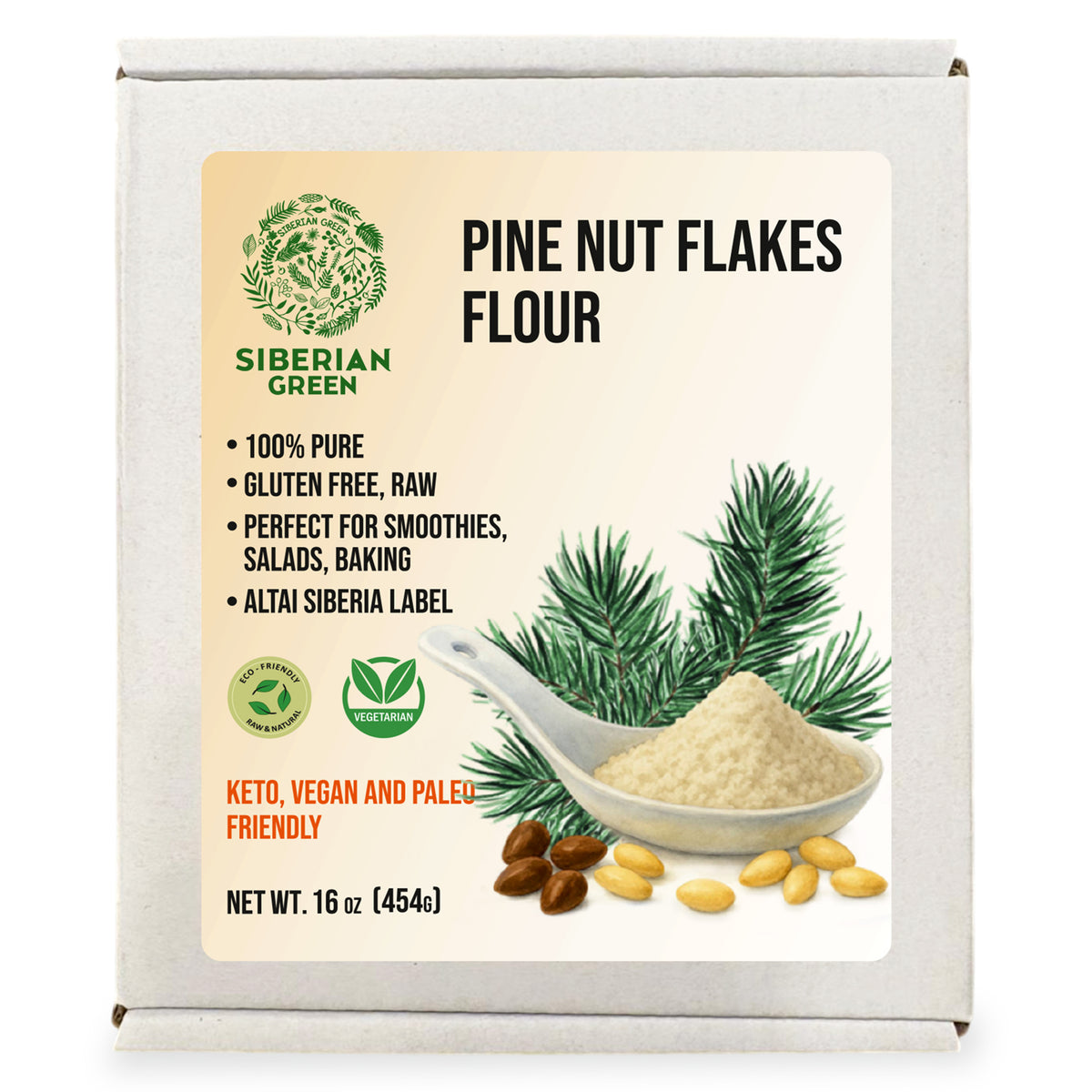 Poudre de noix de pin de Sibérie - 454g | Farine de noix de pin biologique de l'Altaï