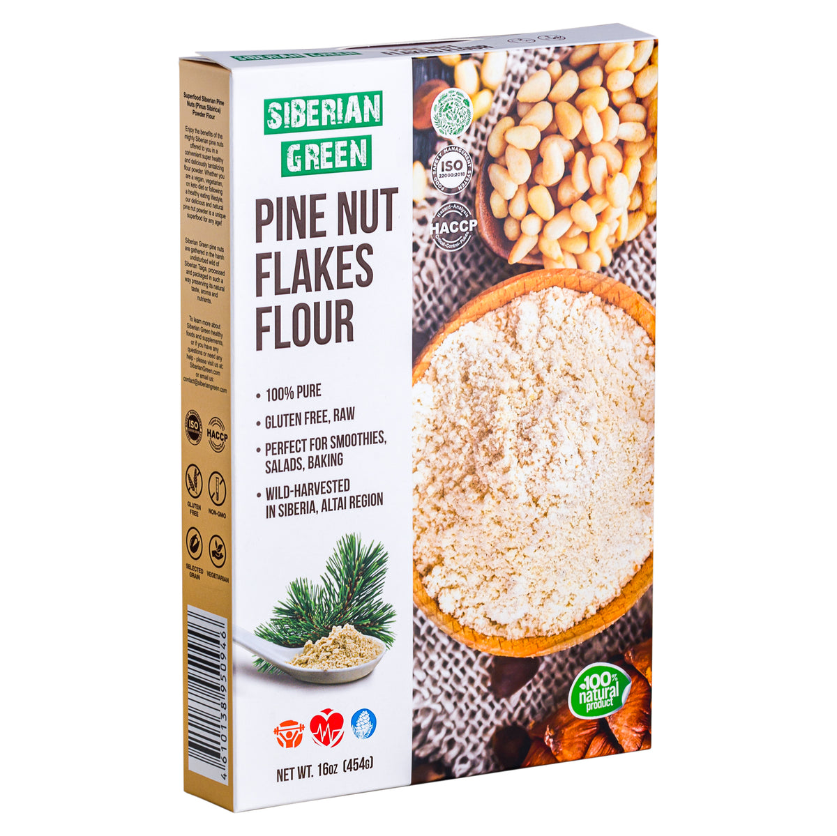 Poudre de noix de pin de Sibérie - 454g | Farine de noix de pin biologique de l'Altaï