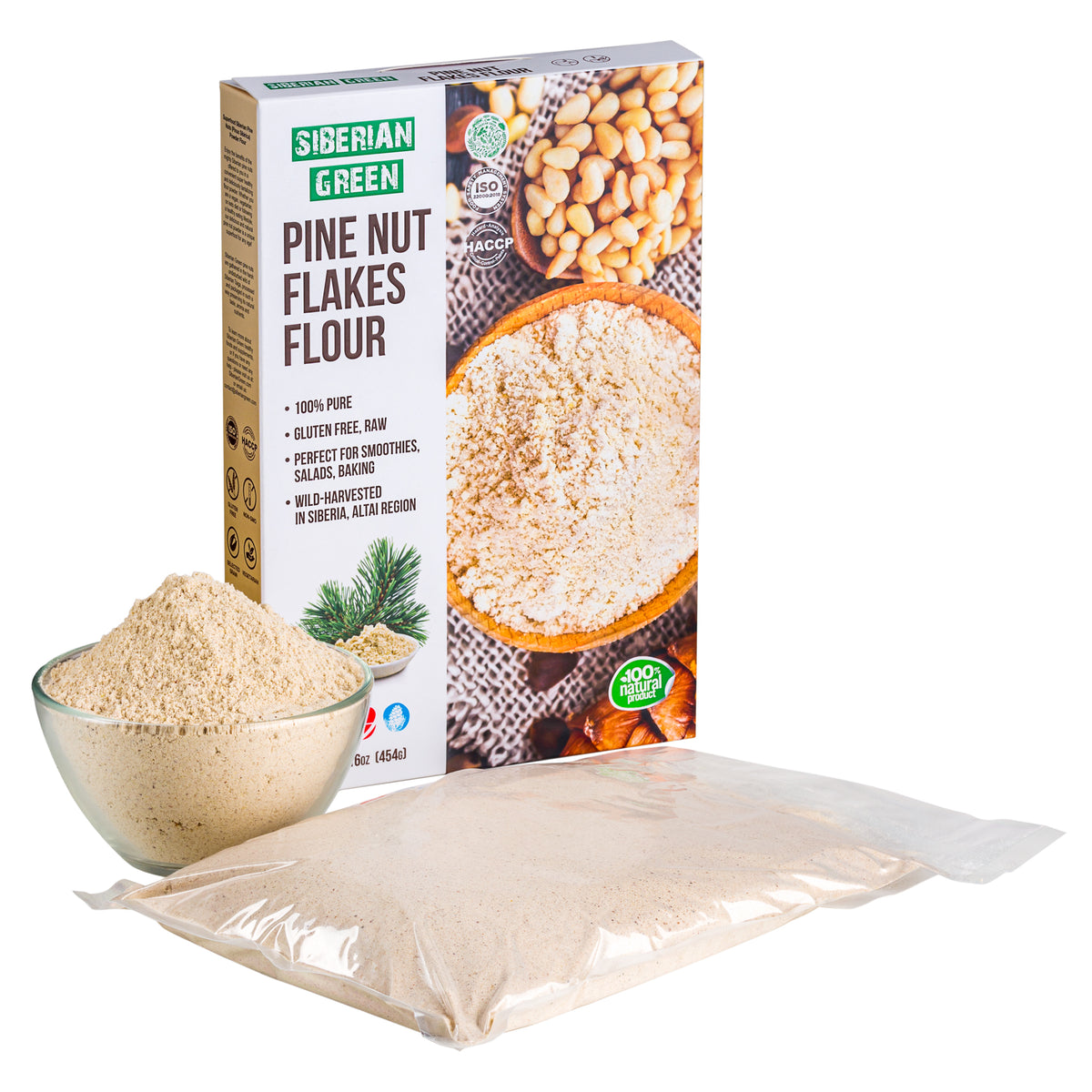 Poudre de noix de pin de Sibérie - 454g | Farine de noix de pin biologique de l'Altaï