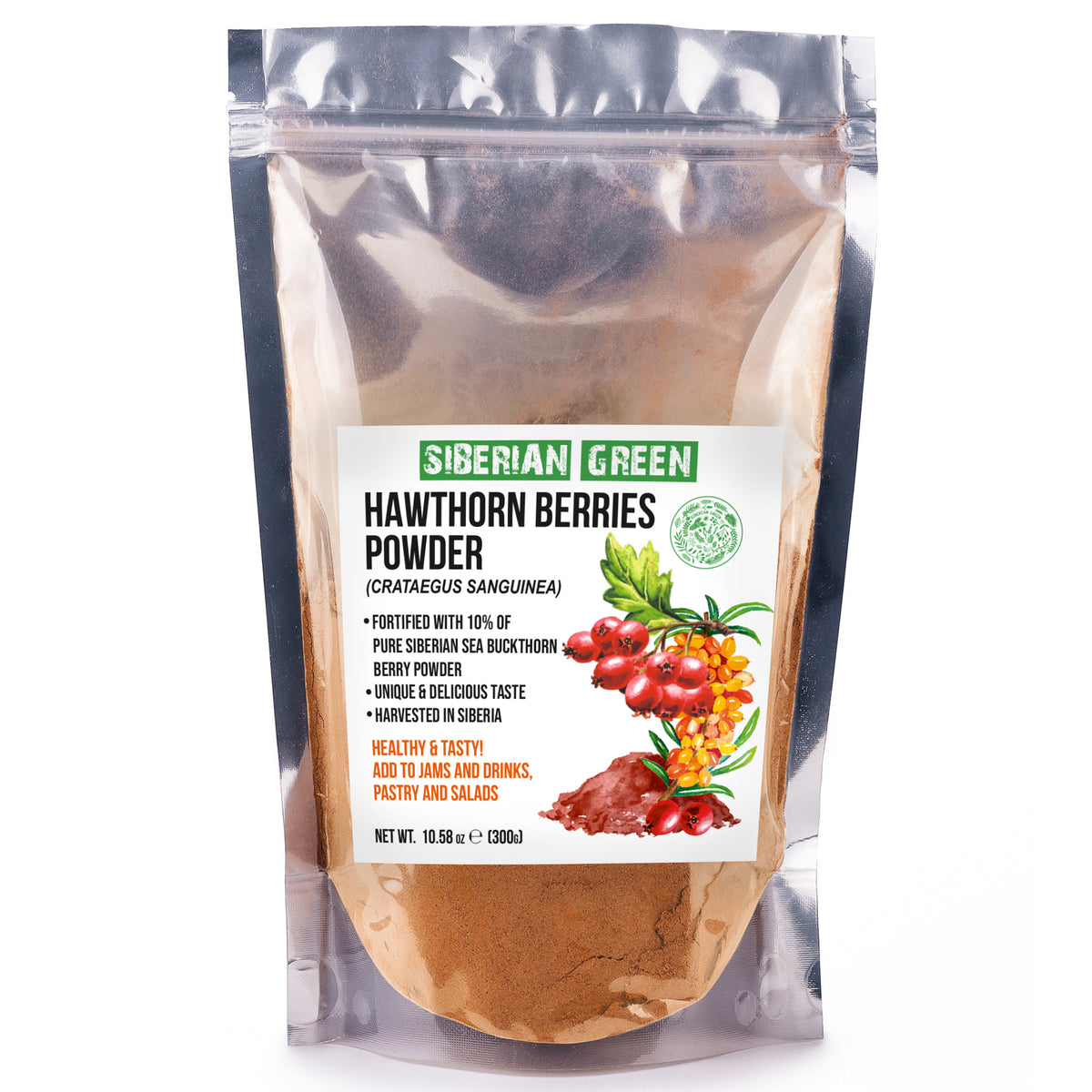 Poudre d'aubépine enrichie de baies d'argousier en poudre - 300g