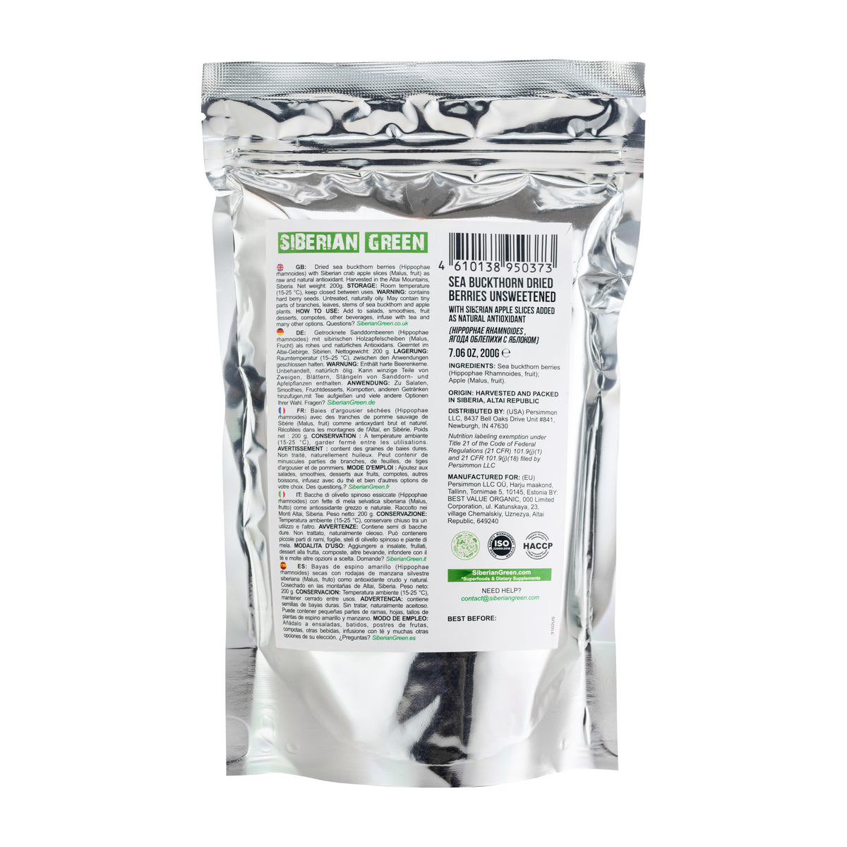 Siberian Sea Buckthorn & Apple Slices - 200g | Mélange de baies sauvages séchées