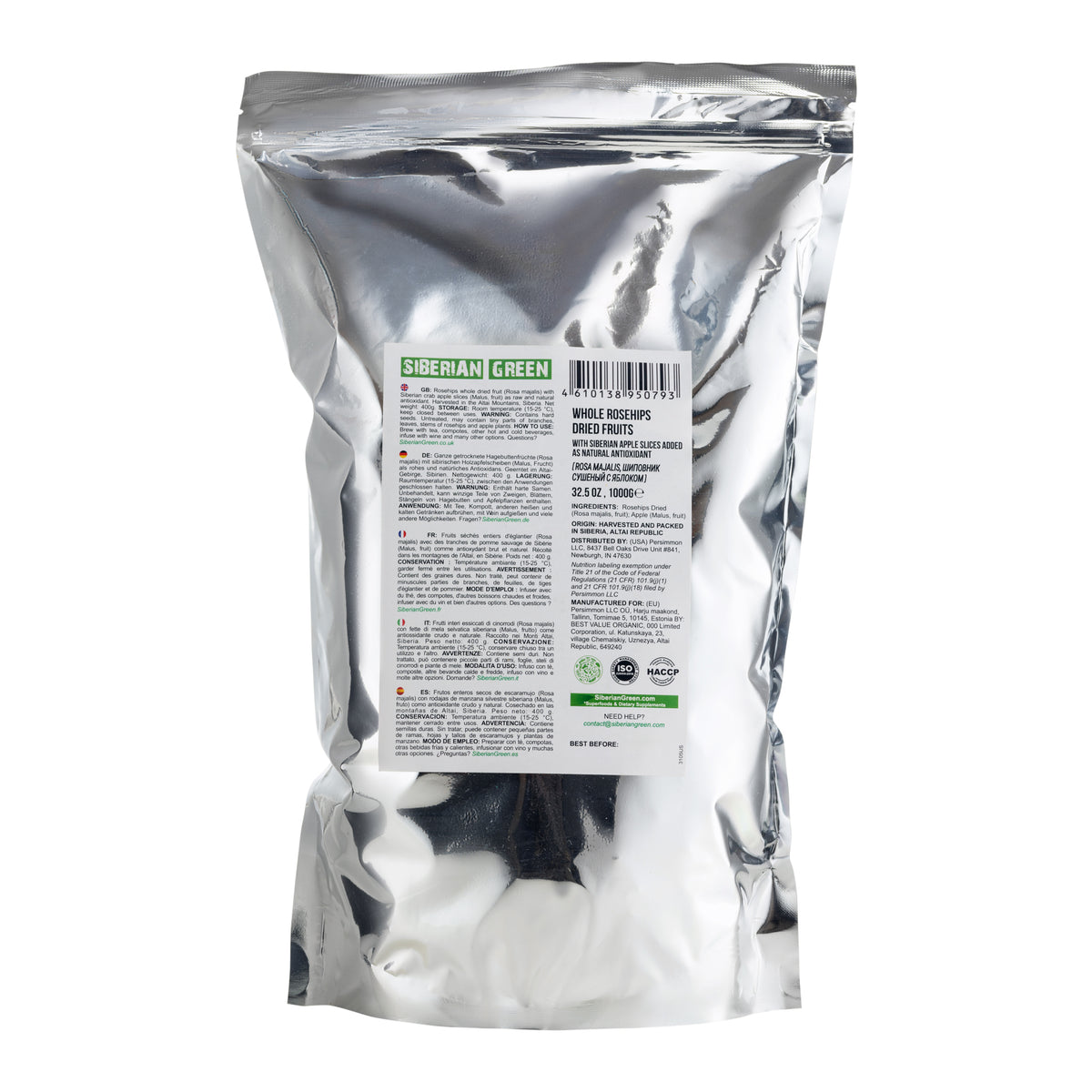 Rose musquée séchée de Sibérie Graines entières avec tranches de pomme - 1 kg | Produit entièrement naturel à base de nutriments préservés
