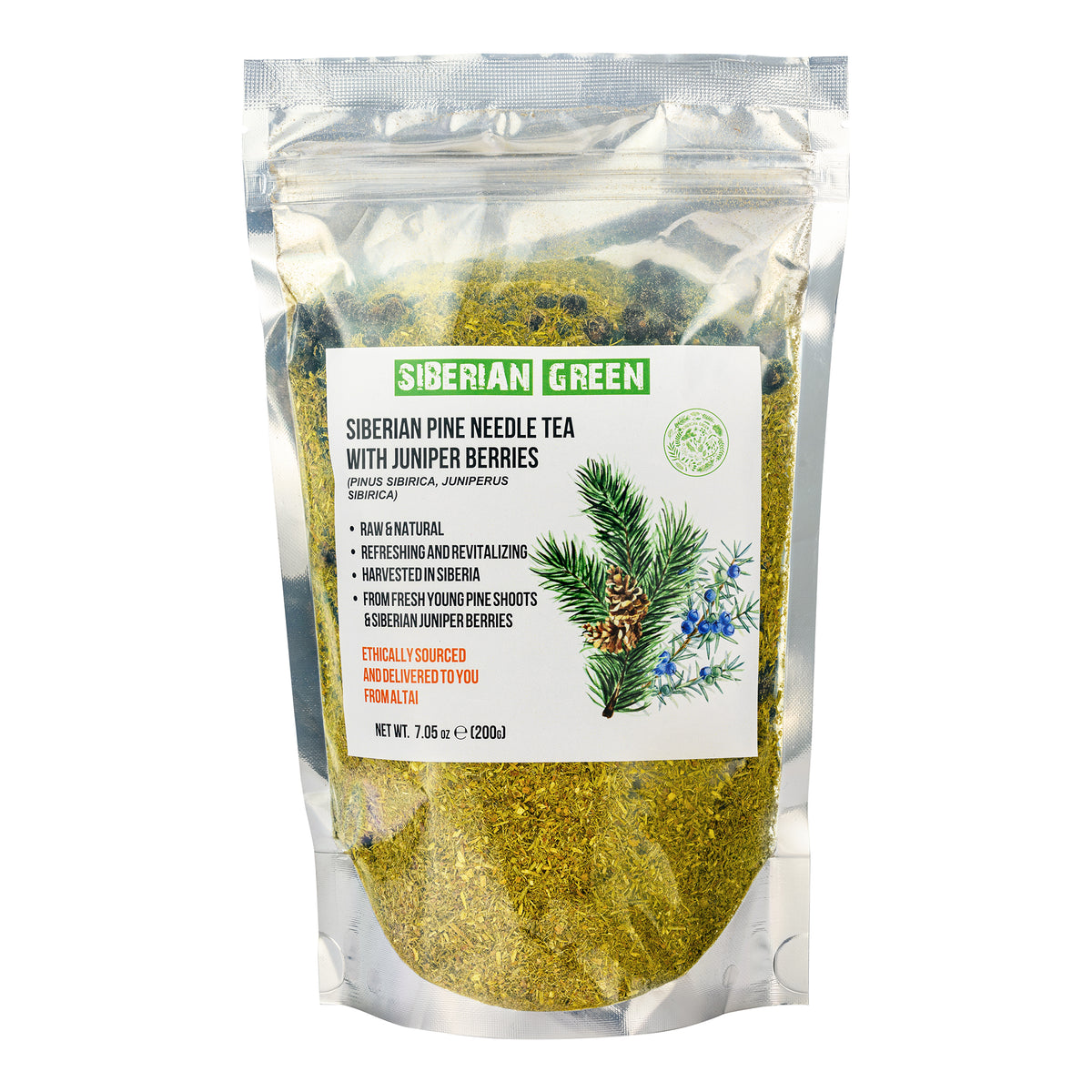 Aiguilles de pin de Sibérie et baies de genièvre - 200g mélange en vrac