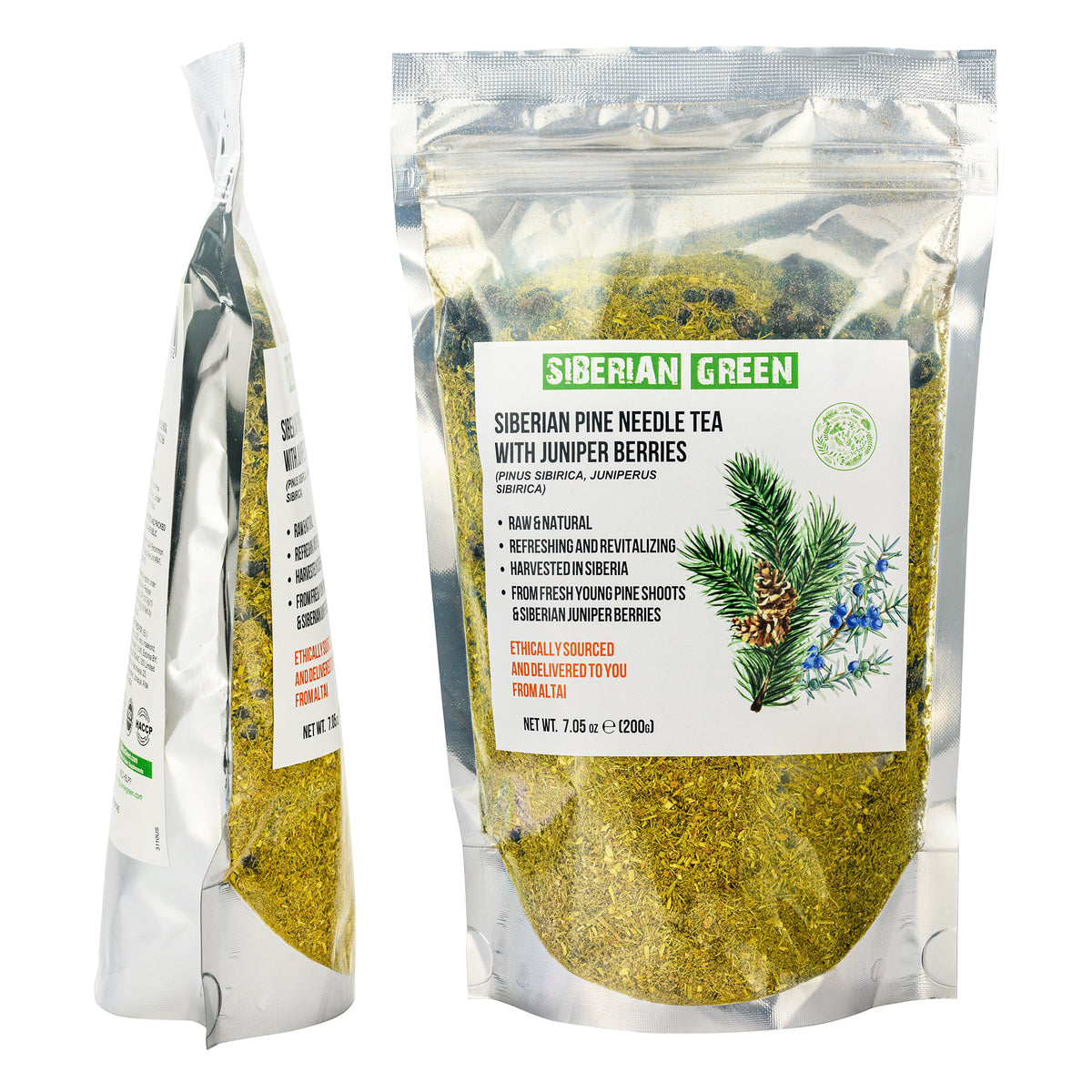 Aiguilles de pin de Sibérie et baies de genièvre - 200g mélange en vrac