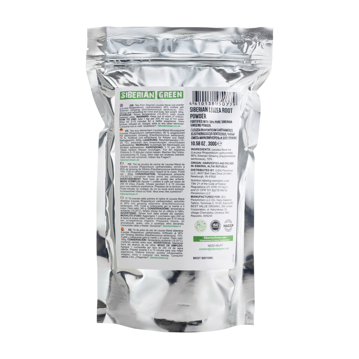 Formulé avec de l'éleuthéro ginseng sibérien (10%) 
