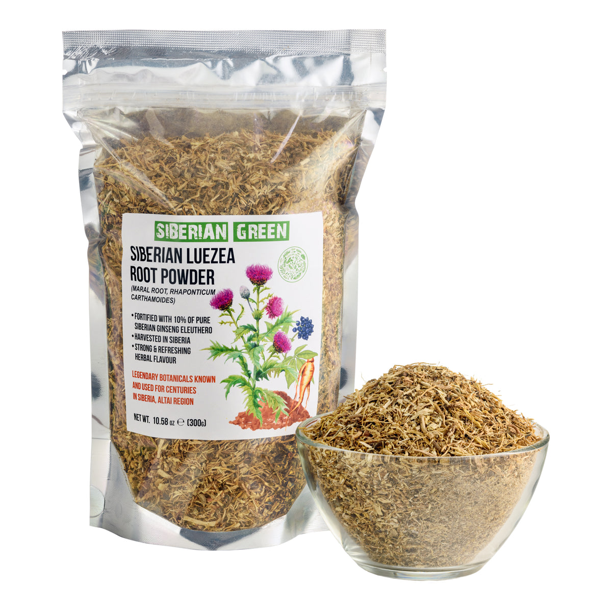 Leuzea Root & Siberian Ginseng Herbal Tea Powder (racine de leuzea et ginseng sibérien en poudre) 