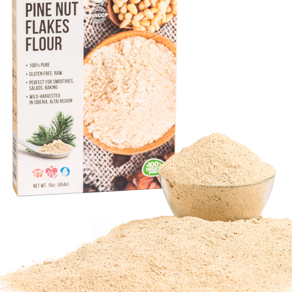 Poudre de noix de pin de Sibérie - 454g | Farine de noix de pin biologique de l'Altaï