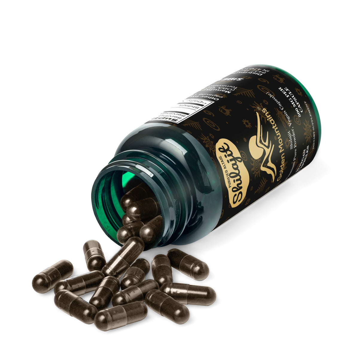 Golden Mountains Shilajit Vegan Capsules - 500mg | 90 Count