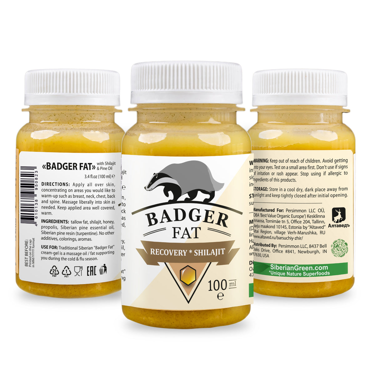 Gel-crème de graisse de blaireau de Siberian Wellness : Soulagement naturel