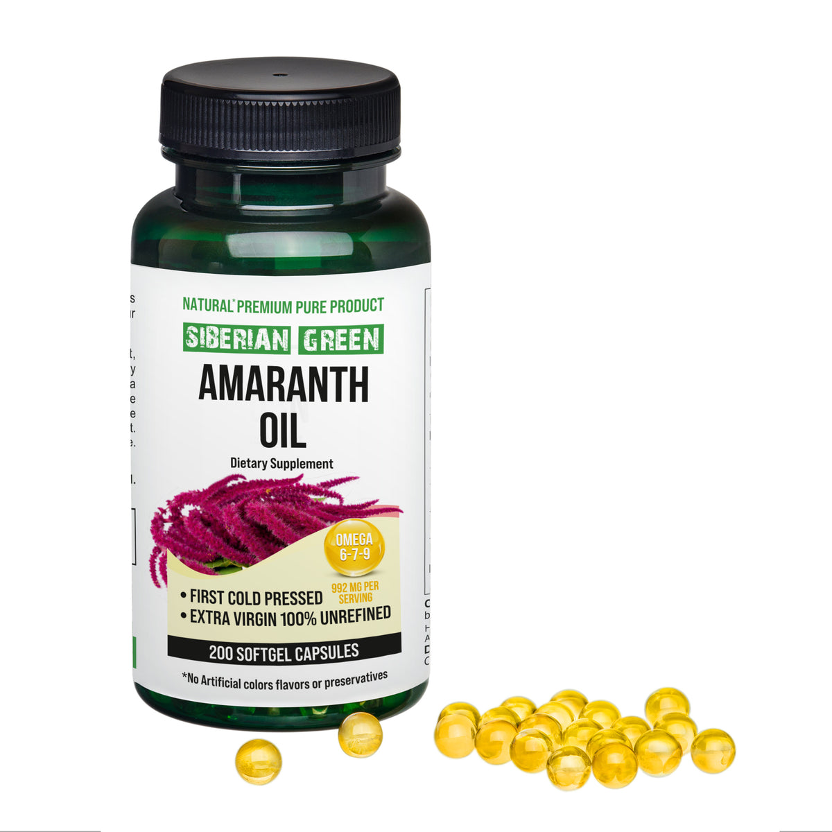 Huile de graines d'amarante biologique - 200 capsules molles