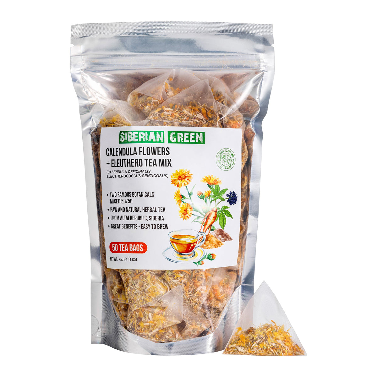 Best Siberian Green Eleuthero Root & Calendula Flower 