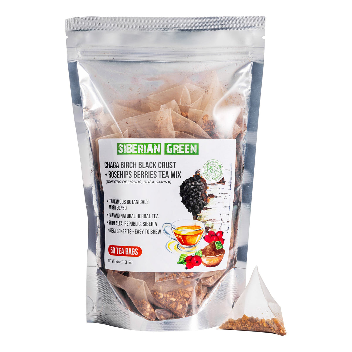 Thé de Chaga et d'églantier de première qualité, récolté à l'état sauvage, pour le soutien de l'immunité