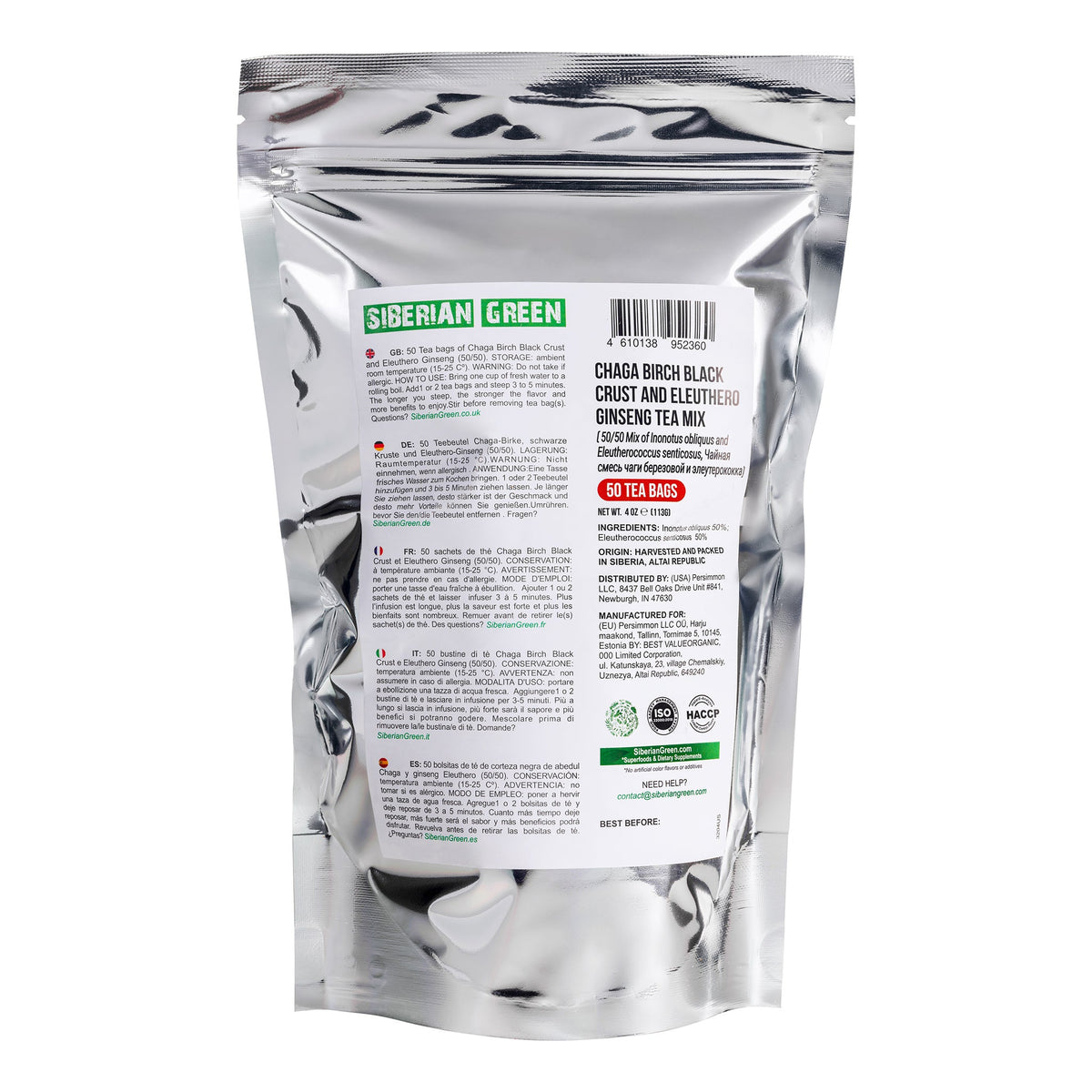 Instructions pour l'infusion de thé Chaga avec racine d'éleuthérocoque