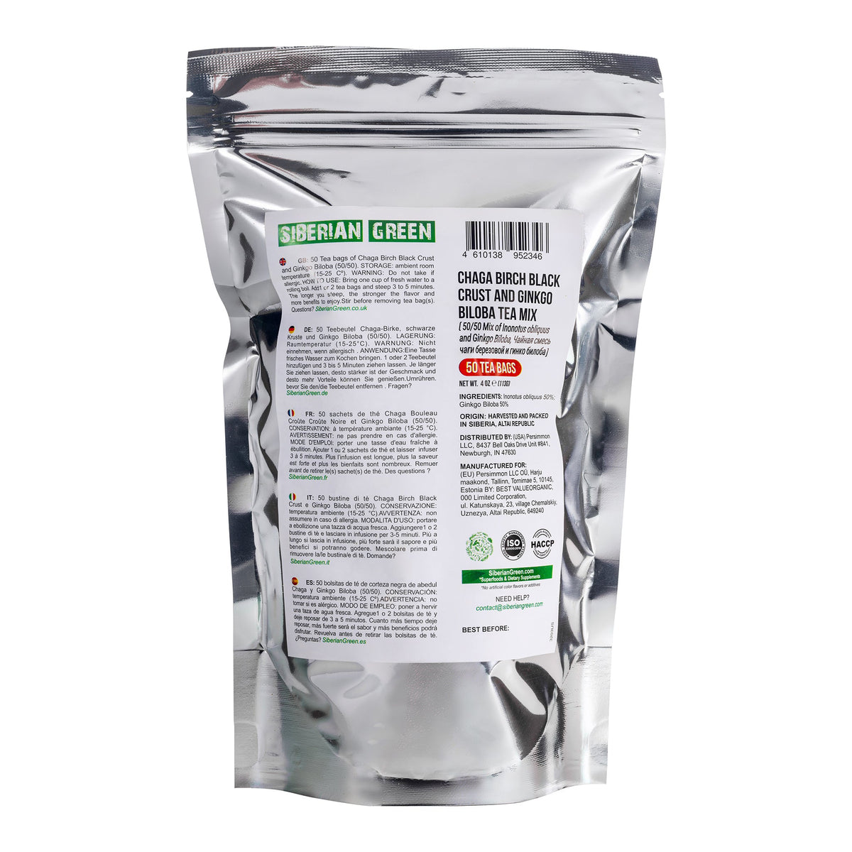 Instructions pour l'infusion de Ginkgo Biloba avec Chaga".