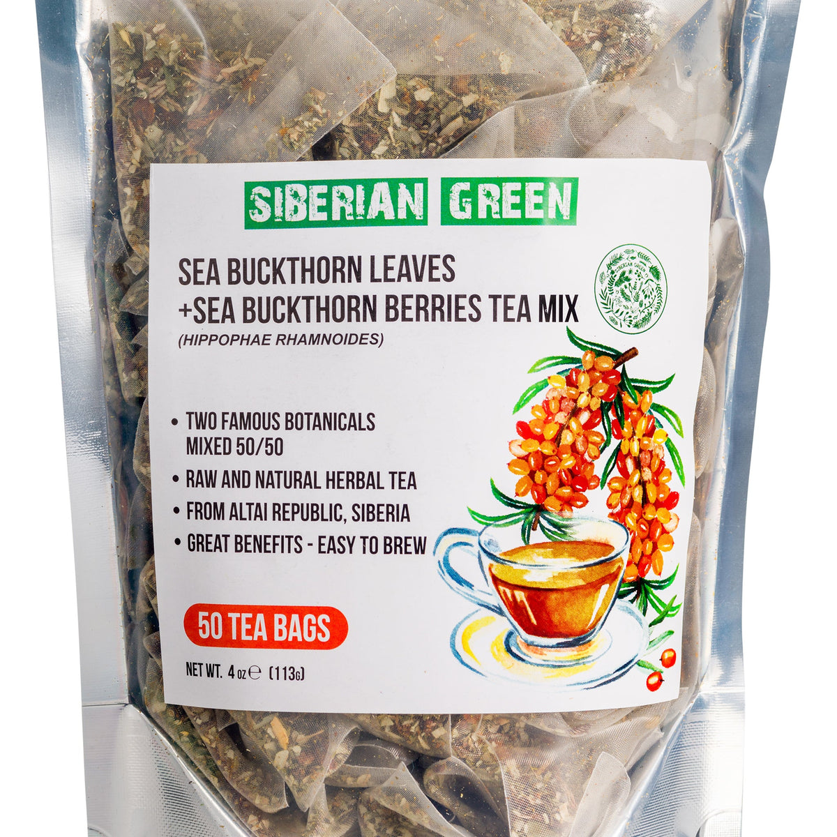 Thé aux baies et feuilles d'argousier 