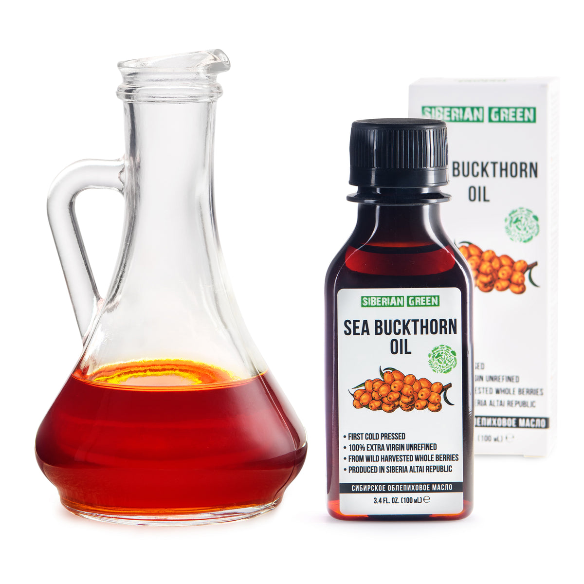 Huile d'Argousier de Sibérie - Extra Vierge Pressée à Froid (100ml)