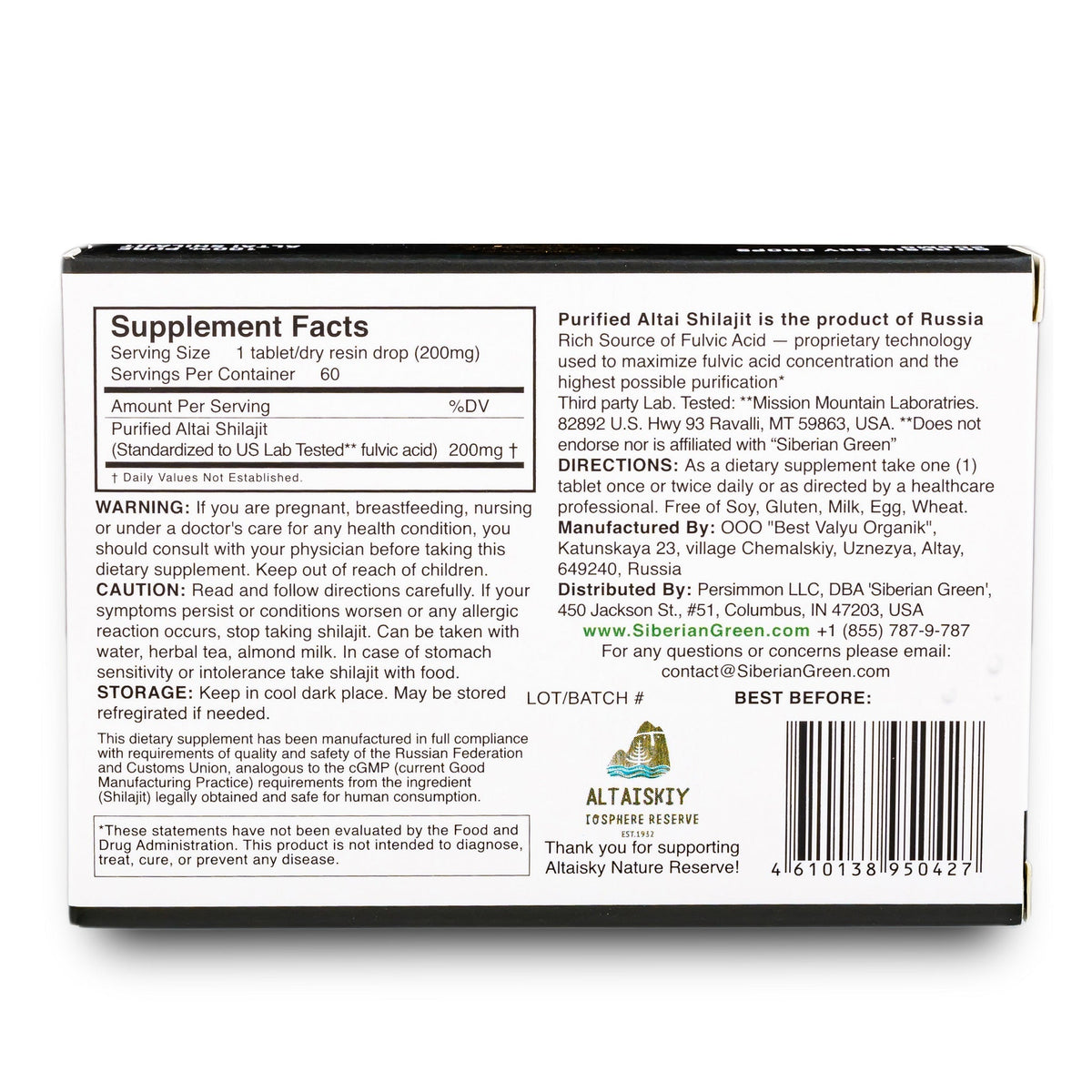 shilajit de la montagne d'or